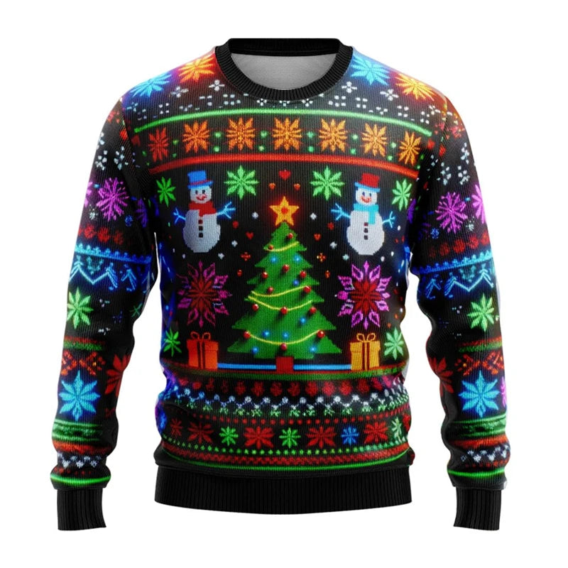 Christmas Ugly Sweater with Snowman Christmas Tree Gift Print Fashion Holiday Party Street Gorgeous Fashion Daily Wear