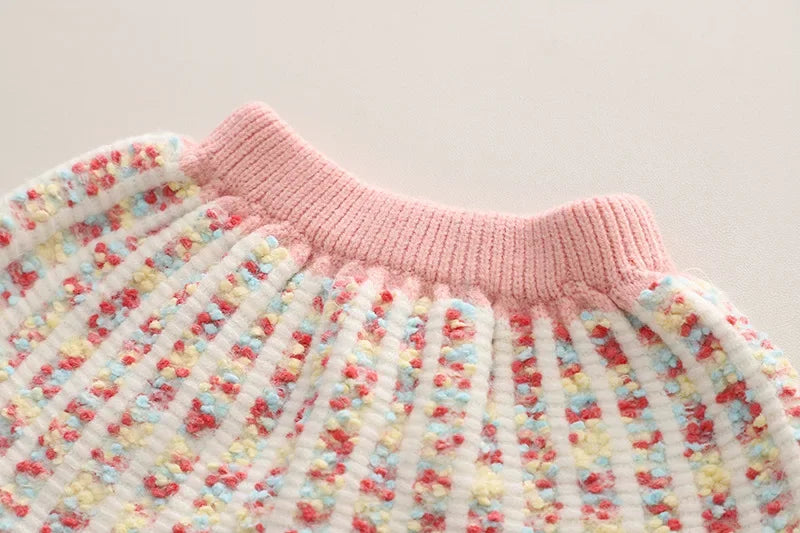 Kids 2Pcs Tweed Clothes Sets Girl Fashion Spring Winter Children Suits for 1-10Ys Elegant Sweet Outfit Kids Clothes