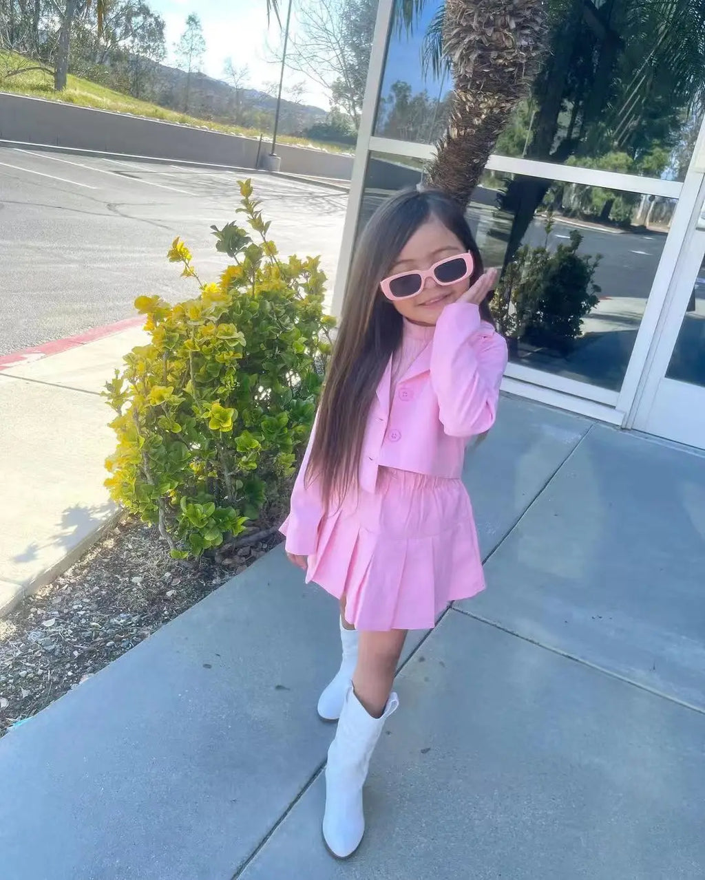 Winter Children Girl's Coat +Skirt Long Sleeve Jacket And Miniskirt 2 Pcs Set Girl's Clothes Dress For 3 4 5 6 7 8 Year