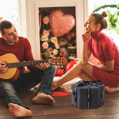 Hexagonal Explosion Box with Photo Album DIY Surprise Explosion Box Handmade Creative for Valentine Day Wedding Proposal