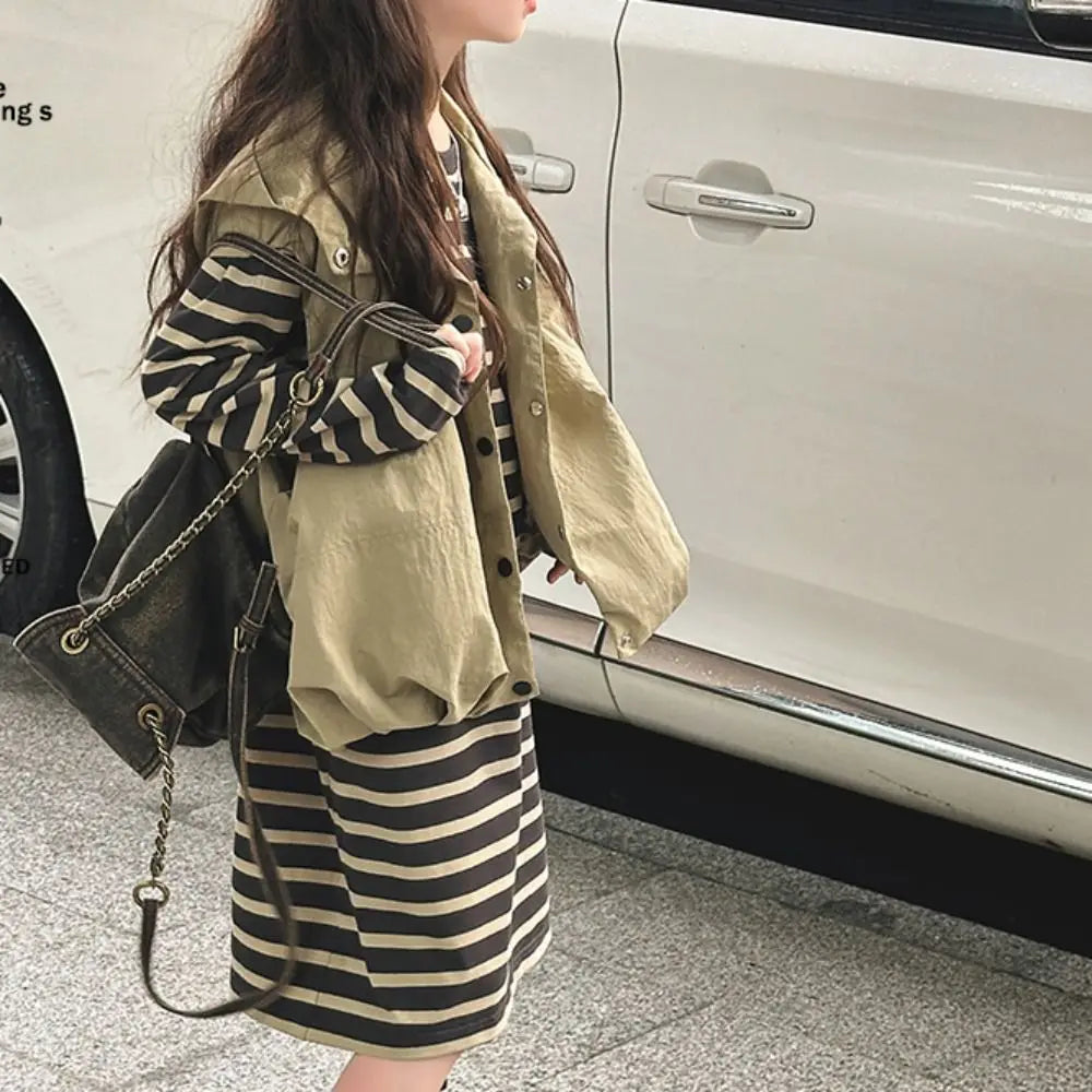 Two Pieces Set Y2K Children's Wear Suit Slim Fit Sweet Waistcoat Dress Suit Teens Autumn Summer Girls Clothes Set Kids