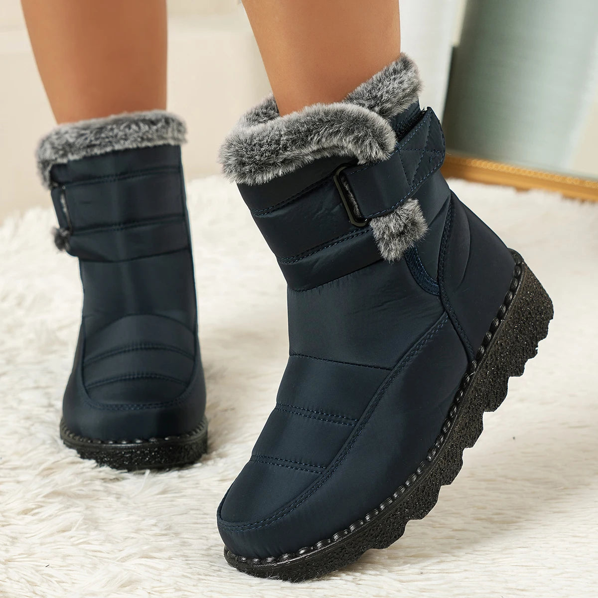 Women's Winter Boots for Women 2025 New Faux Fur Long Plush Snow Boots Woman Platform Shoes Warm Cotton Couples Ankle Boots