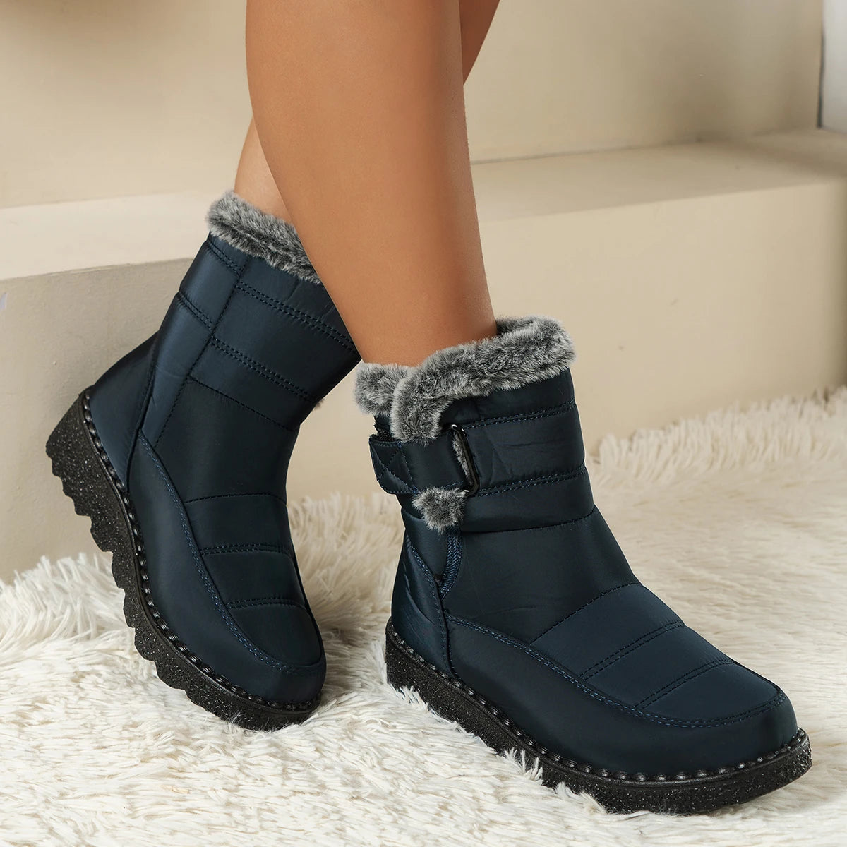 Women's Winter Boots for Women 2025 New Faux Fur Long Plush Snow Boots Woman Platform Shoes Warm Cotton Couples Ankle Boots