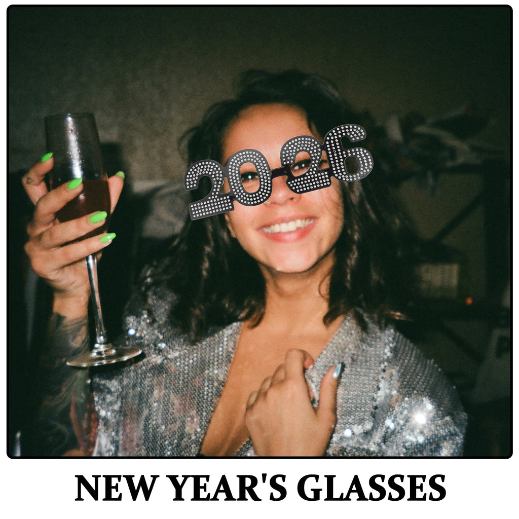 4Pcs 2026 Glitter Eyeglasses Number Party Glasses New Year Eve Photo Booth Props Fun Celebration Eyewear New Year Eve Glasses