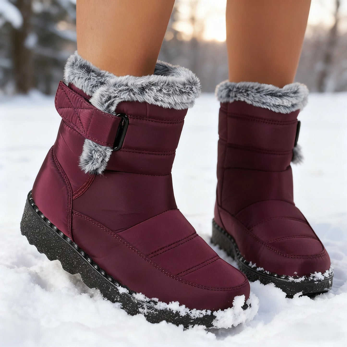 Women's Winter Boots for Women 2025 New Faux Fur Long Plush Snow Boots Woman Platform Shoes Warm Cotton Couples Ankle Boots