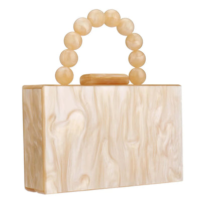 Fashion Acrylic Beading Clutch Handbag For Women Wedding Party Square Shoulder Bag With Chain Ladies Evening Dinner Dress Purses