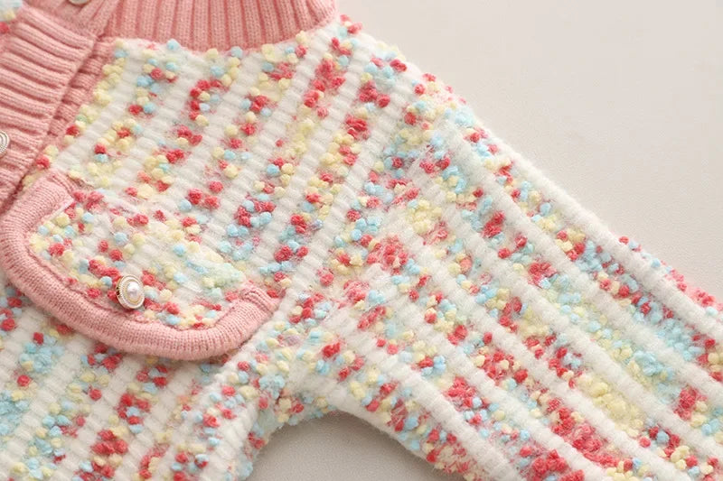 Kids 2Pcs Tweed Clothes Sets Girl Fashion Spring Winter Children Suits for 1-10Ys Elegant Sweet Outfit Kids Clothes