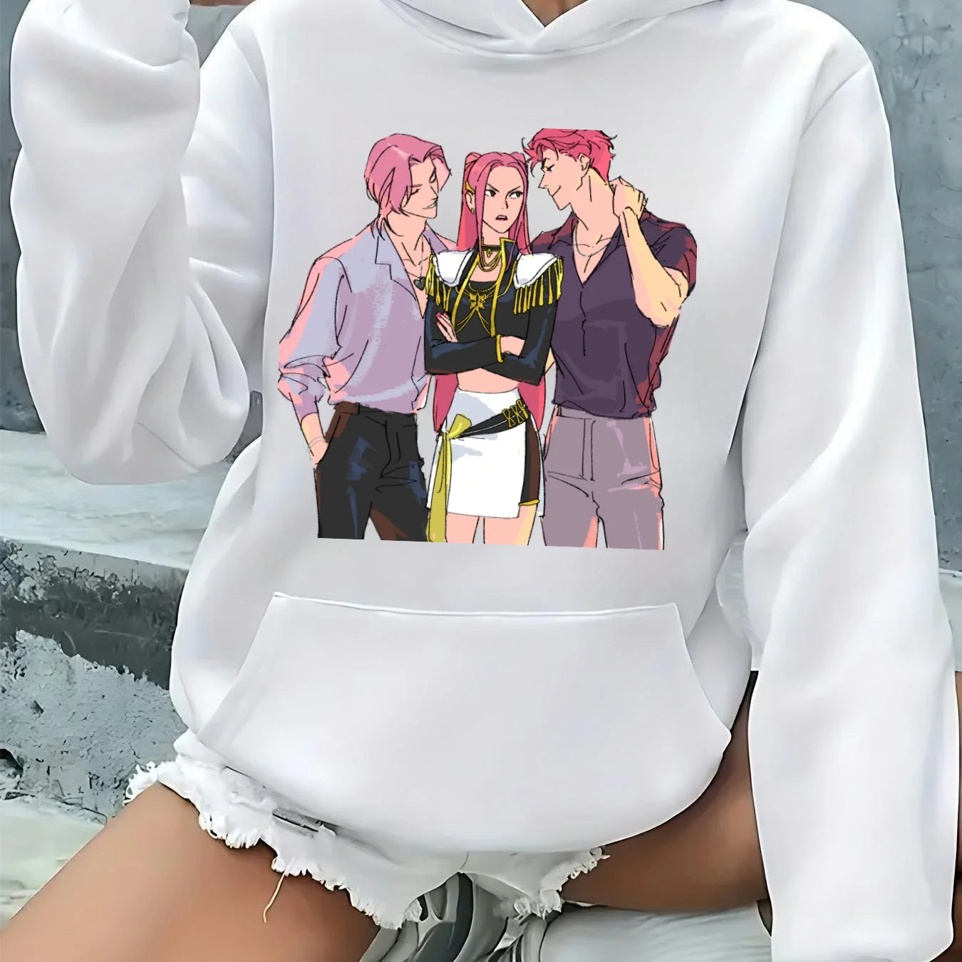 Saja Boys Kpop Demon Hunter Funny Cartoon Hoodie Autumn and Winter Aesthetic Trend Hip-hop Pullover Men Women Oversized Hoodies