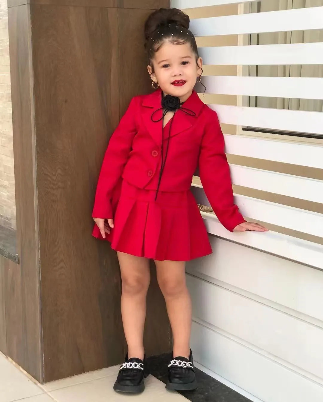 Winter Children Girl's Coat +Skirt Long Sleeve Jacket And Miniskirt 2 Pcs Set Girl's Clothes Dress For 3 4 5 6 7 8 Year