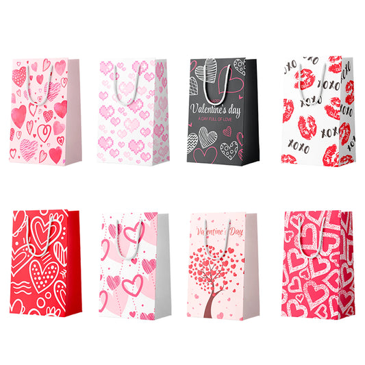 24 Pcs Valentine’s Day Gift Bags Valentines Day Paper Bags Valentine's Day Party Bags for Wedding Valentines Day Decorations
