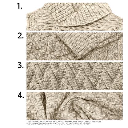 Men's Sweater Winter Shawl Collar Pullover Sweater Casual Cable Knit Button Sweaters Woolen Solid Color Tops US Size