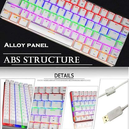 80% Mechanical Gaming Keyboard and Mouse Mousepad &Rainbow Backlit 12000 DPI Lightweight Gaming Mouse with Honeycomb Shell Set