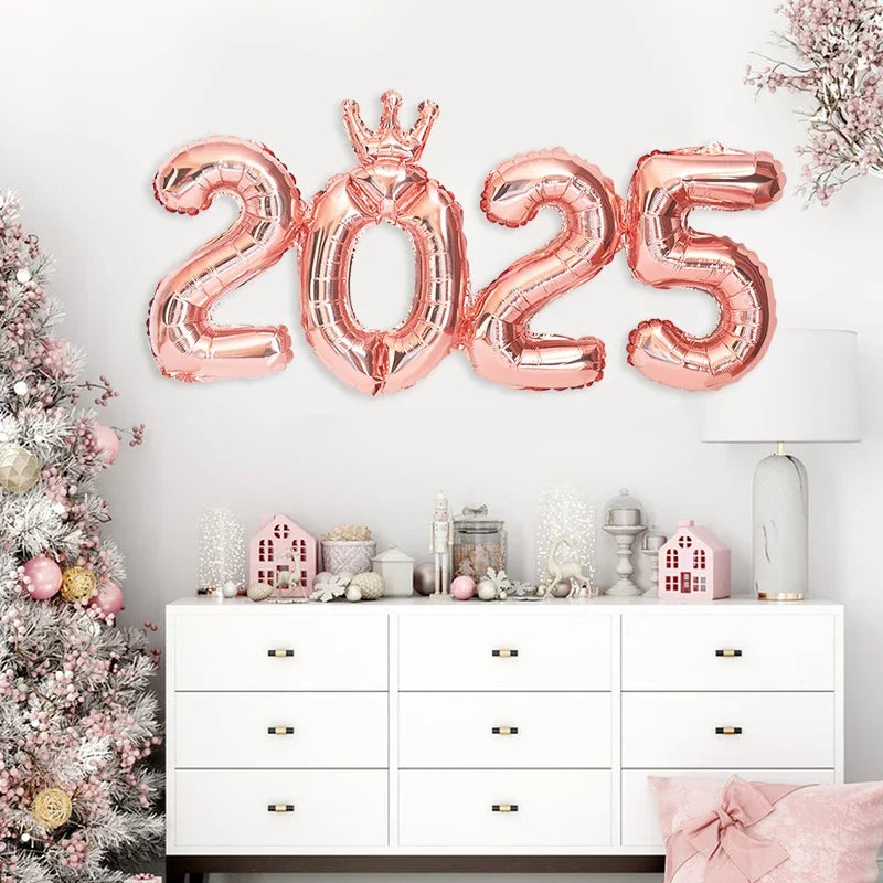 2026 Number Foil Balloons for Happy New Year Eve Party Decoration Photo Booth Props Supplies Christmas Home Decor Navidad 2025