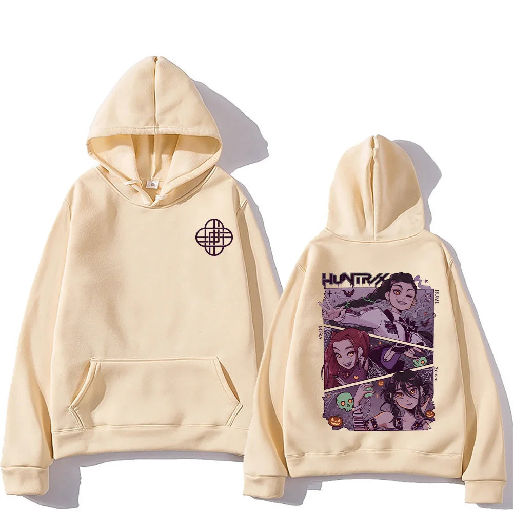 Halloween Kpop Demon Hunters Hoodies Hot Film Graphic Hoodies Men Women Fashion Clothing Pullover Loose Harajuku Top Streetwear