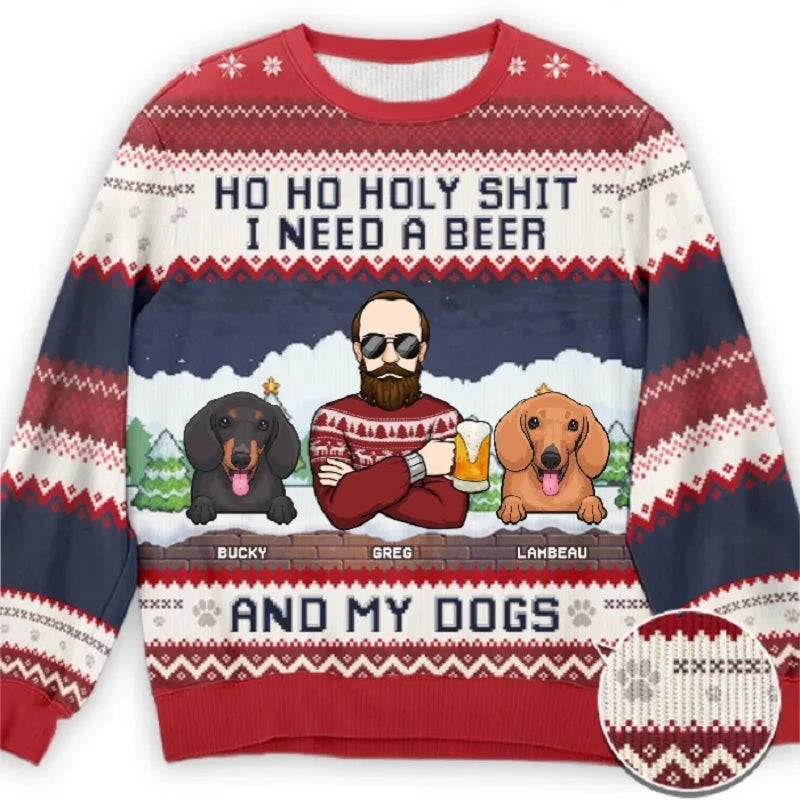 Ugly Christmas Sweater For gift Santa Elf Funny Pullover Womens Mens Christmas Printed Autumn Winter Blouses Clothing Sweatshirt