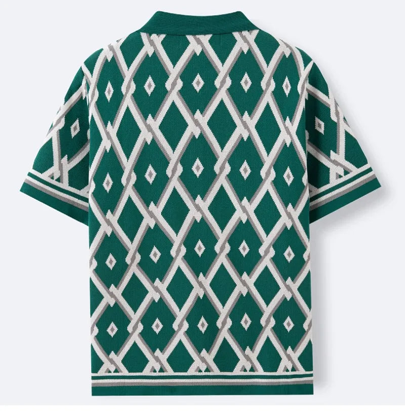 Men's Luxury Polo Shirt | High Quality Three-dimensional Tailoring Slim Temperament Men's Knit Shirt, Business Casual T-shirt