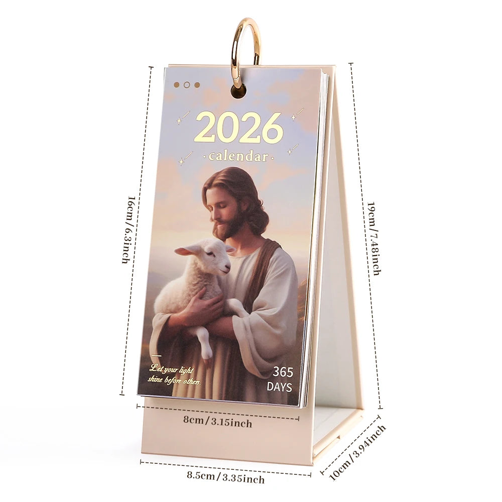 2026 Bible Flip Desk Calendar Retro 365 Days Of Uplifting Quotes Bible Quotes Daily Plan one-way Page Turn Calendar For Office