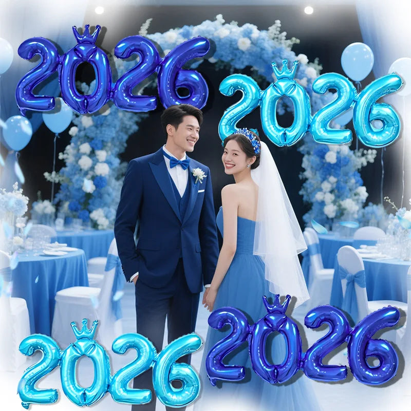 2026 Number Foil Balloons for Happy New Year Eve Party Decoration Photo Booth Props Supplies Christmas Home Decor Navidad 2025