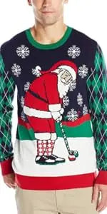 Ugly Christmas sweater men's golf knitted long sleeved pullover fun and novel party sweater