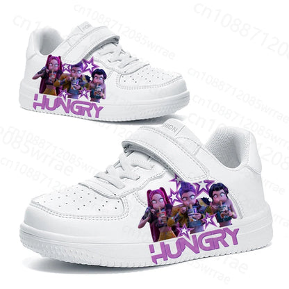 2025 New KPop Demon Hunters children girl shoes High quality genuine leather running Youth student casual sports shoes