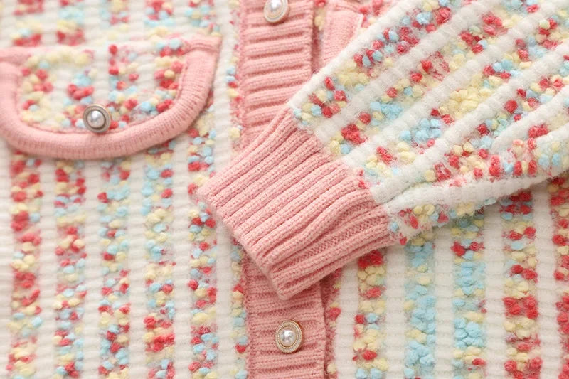 Kids 2Pcs Tweed Clothes Sets Girl Fashion Spring Winter Children Suits for 1-10Ys Elegant Sweet Outfit Kids Clothes