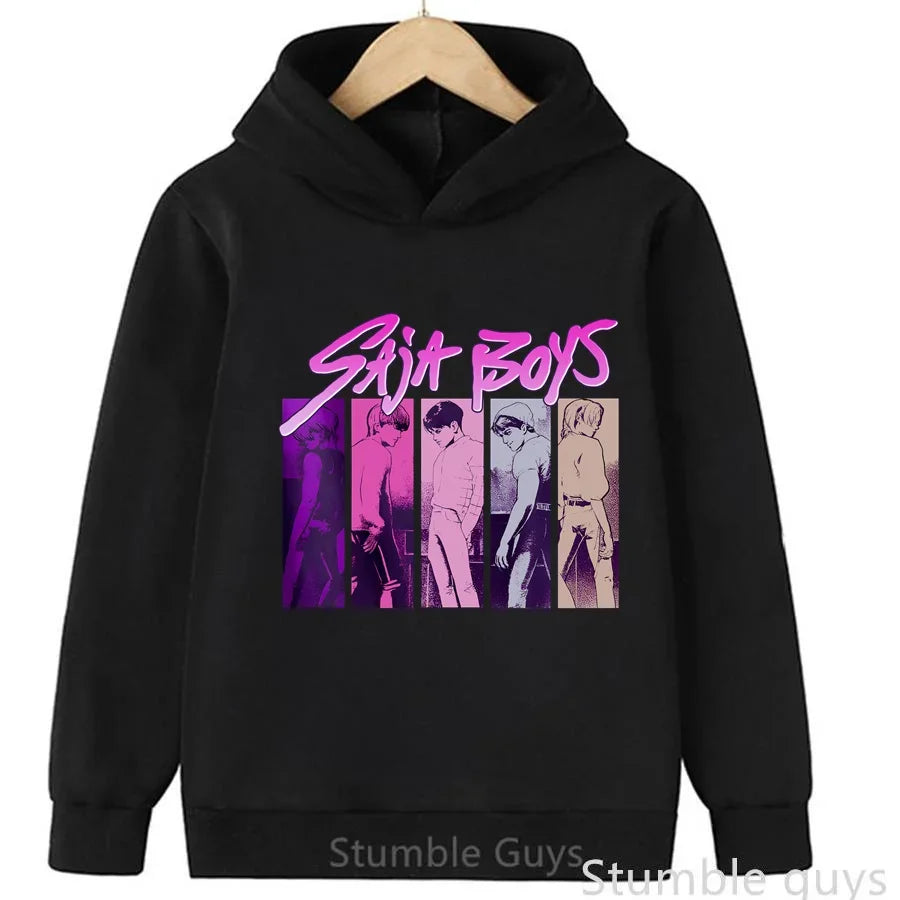 3-12Y Kids Hoodie KPop Demon Hunters Spring Autumn Sportswear Warm Print Casual Fashion Boys Clothes Girls