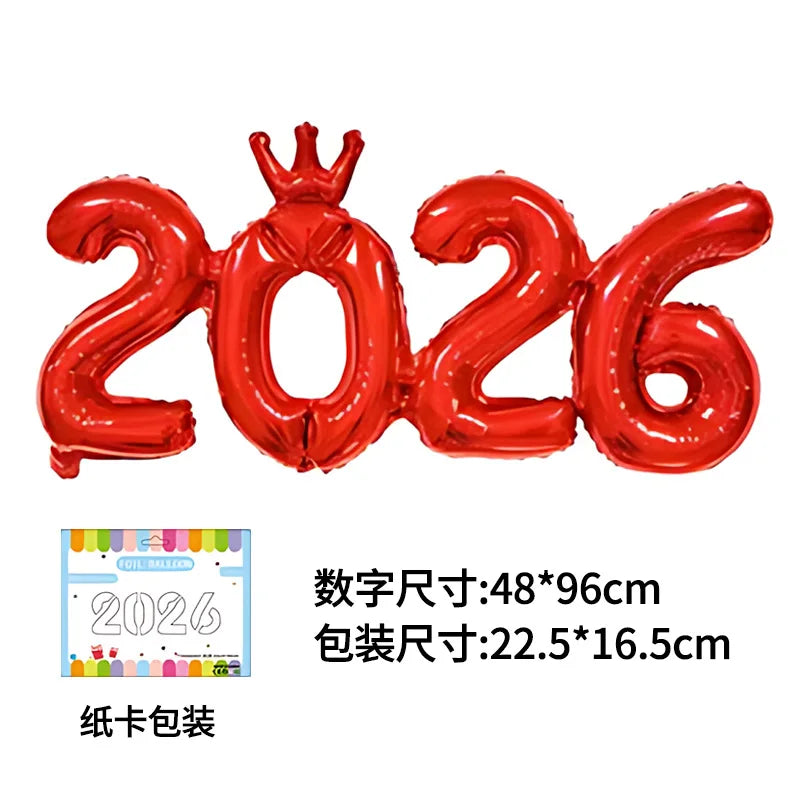 2026 Number Foil Balloons for Happy New Year Eve Party Decoration Photo Booth Props Supplies Christmas Home Decor Navidad 2025