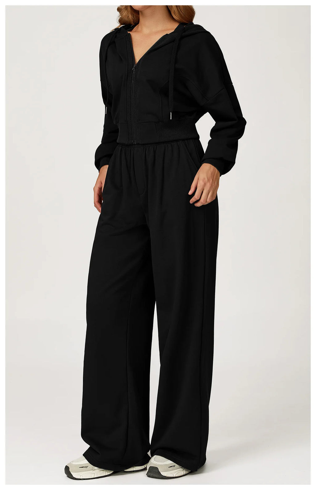 Winter 2-piece Casual Sports Hoodie Set Women's Long Sleeved Loose Yoga Set High Waisted Sweatpants Running and Fitness Set