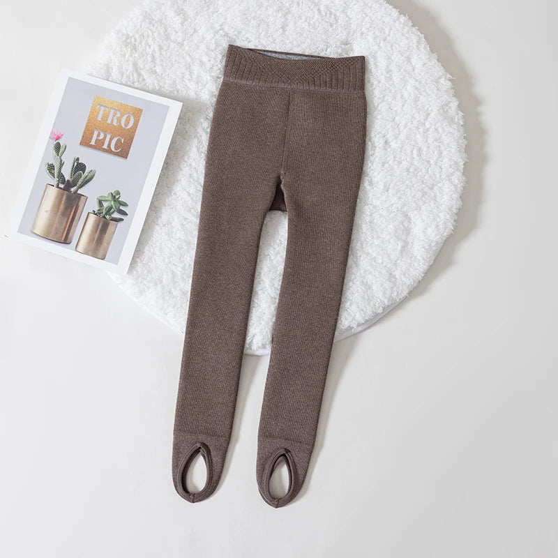 Winter warmer Tights For Girls Children Stockings Dancing Pantyhose Baby child Plus velvet stripe Polar Fleece Lining Leggings