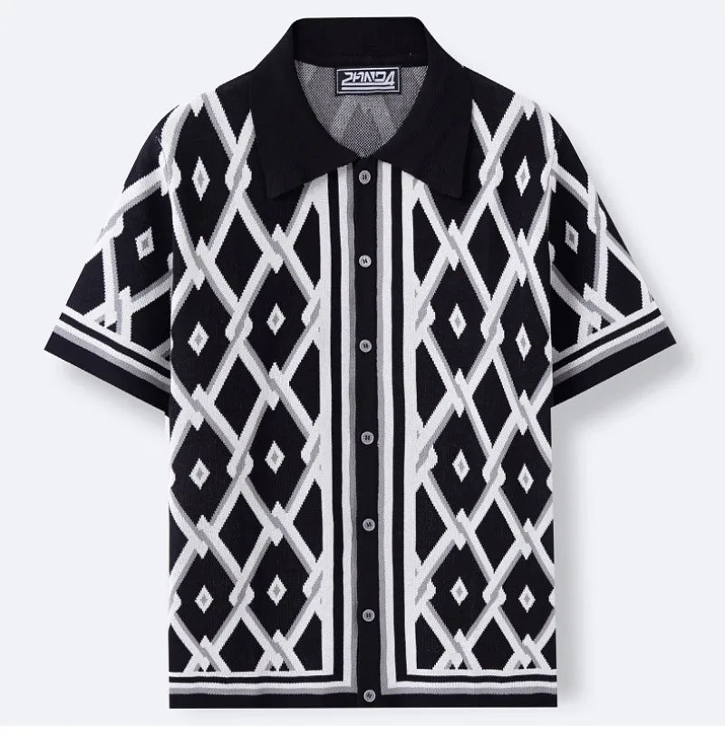 Men's Luxury Polo Shirt | High Quality Three-dimensional Tailoring Slim Temperament Men's Knit Shirt, Business Casual T-shirt