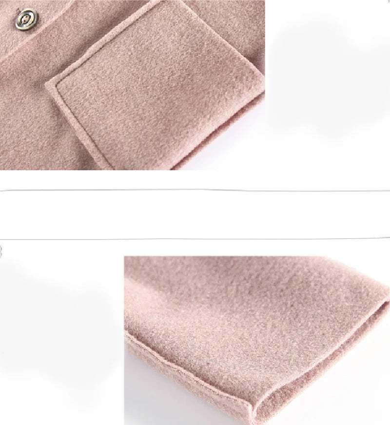 Winter Kids Tweed Coats Autumn Girls Warm England Style Mid-Length Jackets Teen Fashion Outerwear Child 5-12 Years Old