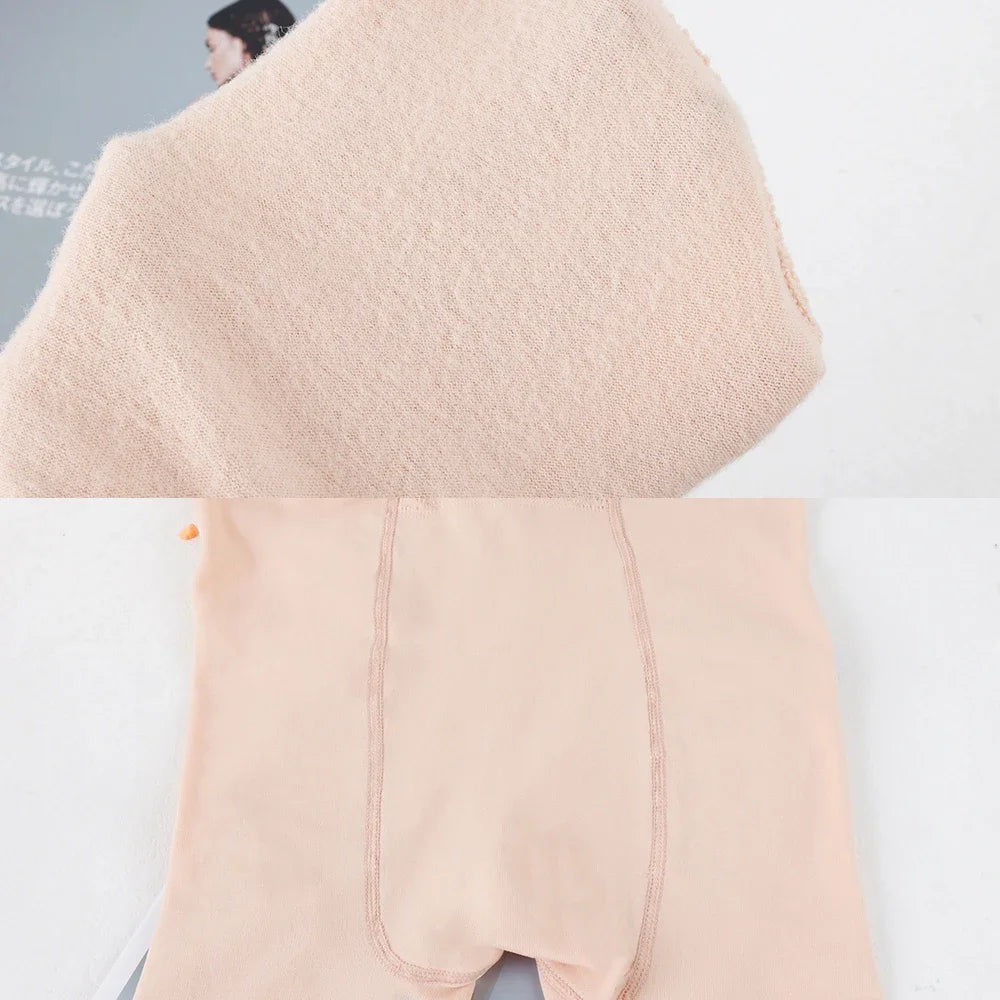 Women Winter Leggings Warm Leggins High Waist Solid Color Velvet Female Thickened Velvet Leggings Stretchy Black Skin Leggings