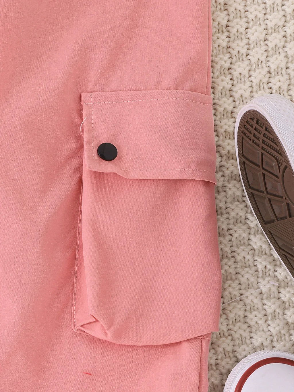 Kids Girls Two-piece Set Butterfly Appliqué Top with Cargo Pants Children Autumn and Winter Trousers New 2pcs/set Fashionable