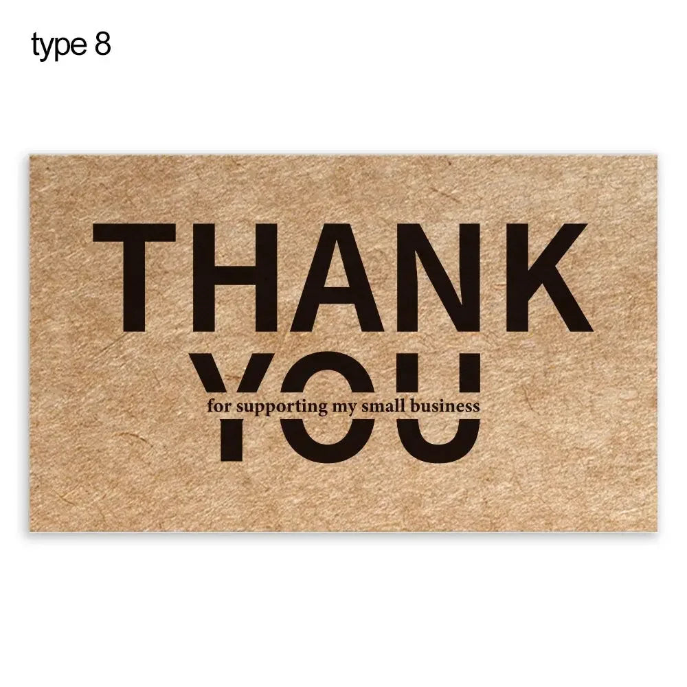 For Small Business Online Retail Greeting  Labels "Thank You For Your Order" Postcards Express Appreciate Kraft Paper Cards