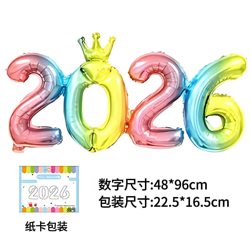 2026 Number Foil Balloons for Happy New Year Eve Party Decoration Photo Booth Props Supplies Christmas Home Decor Navidad 2025