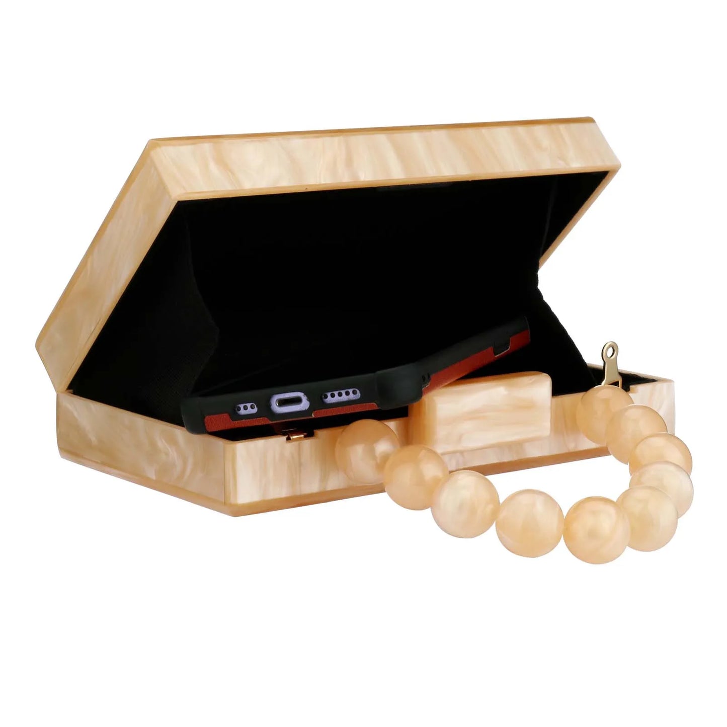 Fashion Acrylic Beading Clutch Handbag For Women Wedding Party Square Shoulder Bag With Chain Ladies Evening Dinner Dress Purses