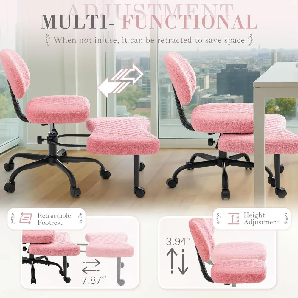 Furmax Ergonomic Criss Cross Legged Office Chair with Wheels, 360°Swivel Adjustable Height Kneeling Desk Chair with Footrest