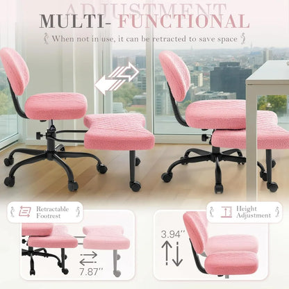 Furmax Ergonomic Criss Cross Legged Office Chair with Wheels, 360°Swivel Adjustable Height Kneeling Desk Chair with Footrest