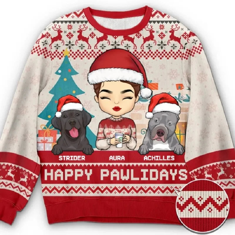 Ugly Christmas Sweater For gift Santa Elf Funny Pullover Womens Mens Christmas Printed Autumn Winter Blouses Clothing Sweatshirt
