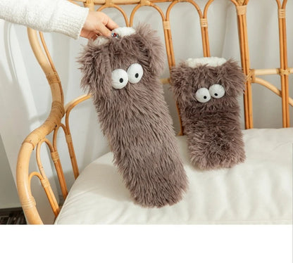 Women's Men Winter Kawaii Big Eyes Slipper Socks with Puppy Ears Cartoon Non-slip Floor Socks Warm Thickened Coral Stockings  ﻿