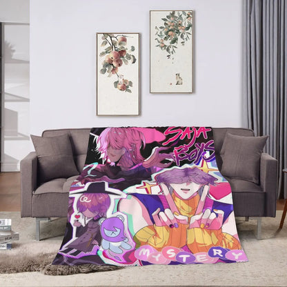 Cool K-Pop Demon Hunters Saja Boys Blankets Flannel Print Breathable Lightweight Throw Blankets for Bedding Office Quilt