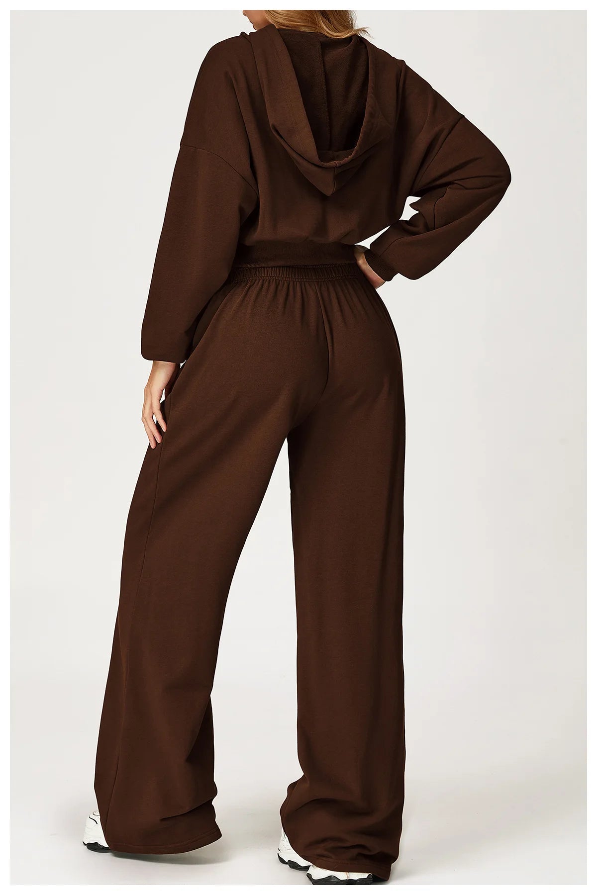 Winter 2-piece Casual Sports Hoodie Set Women's Long Sleeved Loose Yoga Set High Waisted Sweatpants Running and Fitness Set