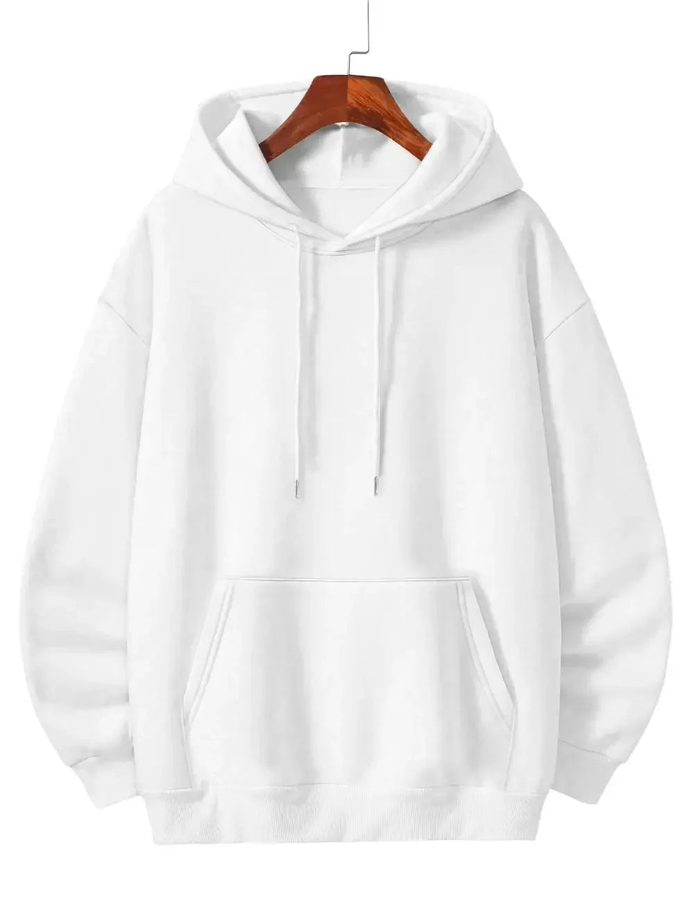 Men's vintage patterned hooded sweatshirt long sleeves drawstring hood sporty autumn pullover