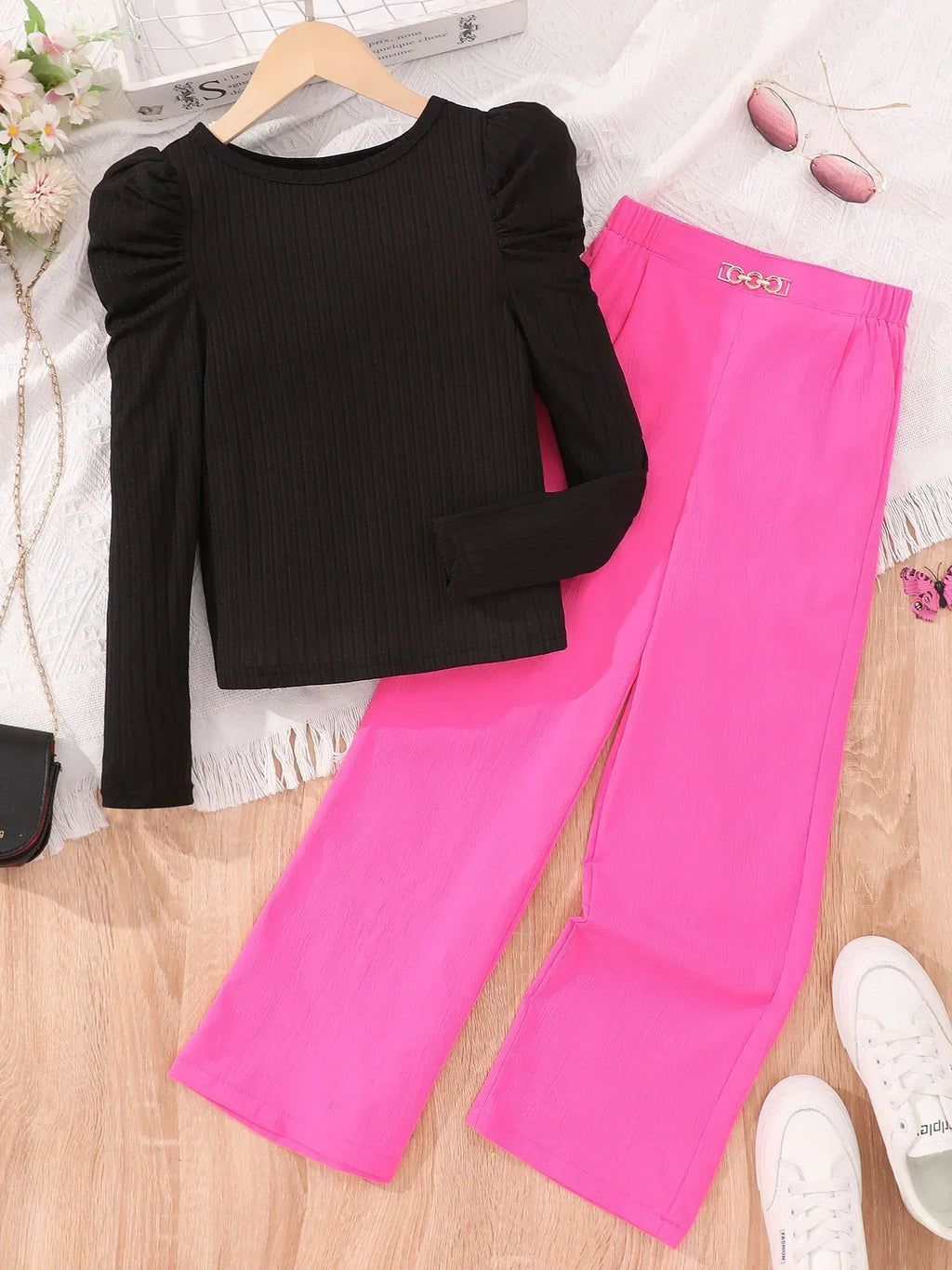 Teen Girls Clothing Set Long Sleeve Spring Autumn Contrast Color Children Outfits Casual Soft Comfort Girls Suit 8 9 10 11 12Y