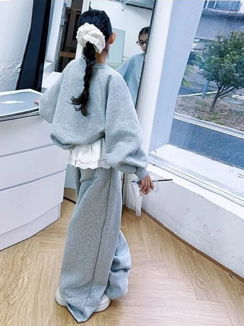 Sweatshirt Set Top & Pants 2-Piece 2025 Girl Autumn Winter Clothes Boutique Clothing Children's Setup Girls's Sets 4yrs Suit