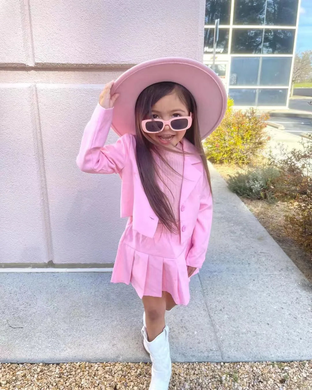 Winter Children Girl's Coat +Skirt Long Sleeve Jacket And Miniskirt 2 Pcs Set Girl's Clothes Dress For 3 4 5 6 7 8 Year