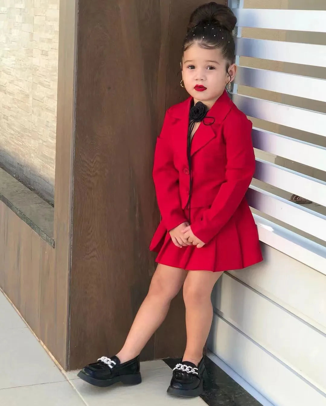 Winter Children Girl's Coat +Skirt Long Sleeve Jacket And Miniskirt 2 Pcs Set Girl's Clothes Dress For 3 4 5 6 7 8 Year