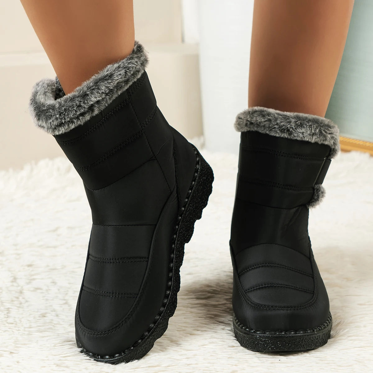 Women's Winter Boots for Women 2025 New Faux Fur Long Plush Snow Boots Woman Platform Shoes Warm Cotton Couples Ankle Boots
