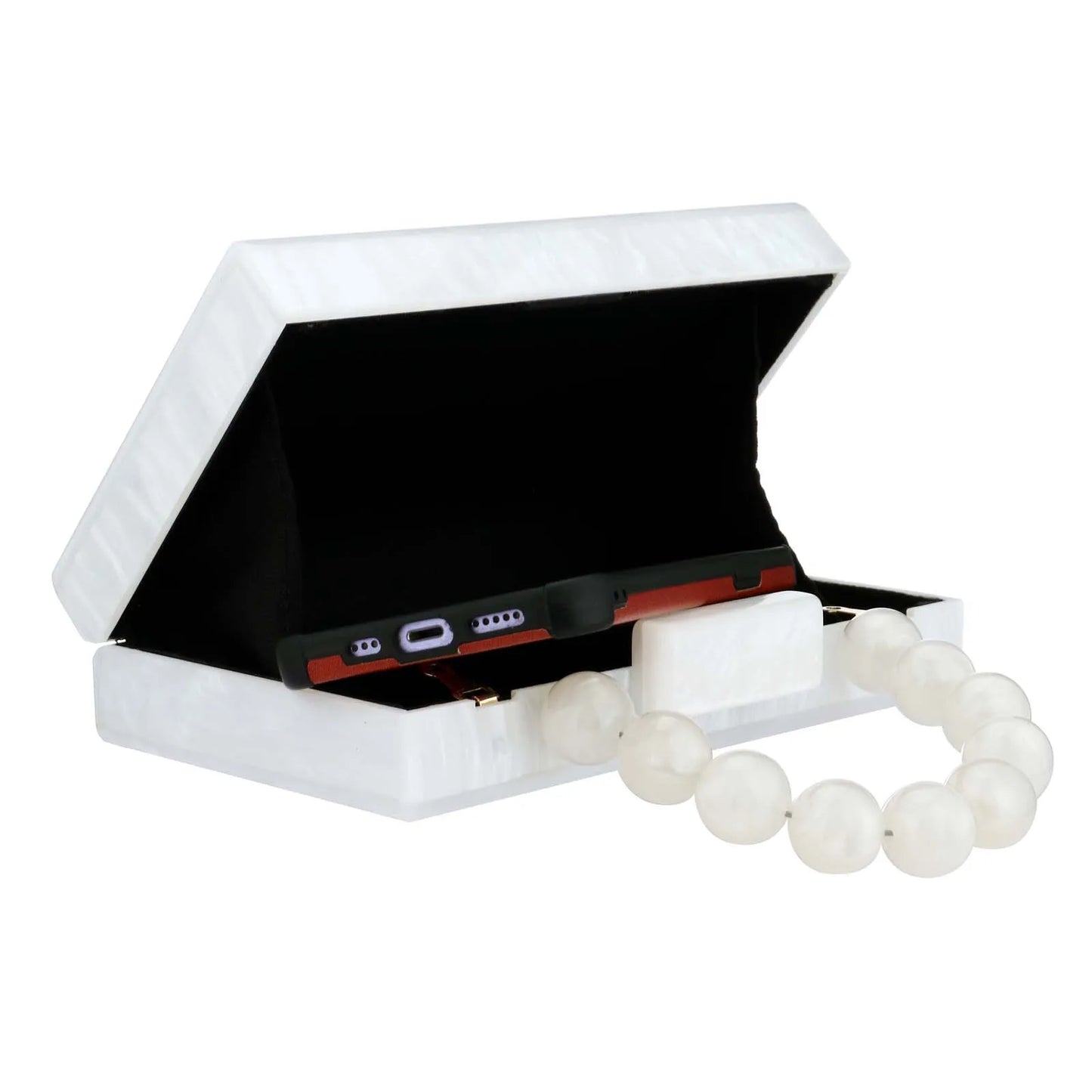 Fashion Acrylic Beading Clutch Handbag For Women Wedding Party Square Shoulder Bag With Chain Ladies Evening Dinner Dress Purses