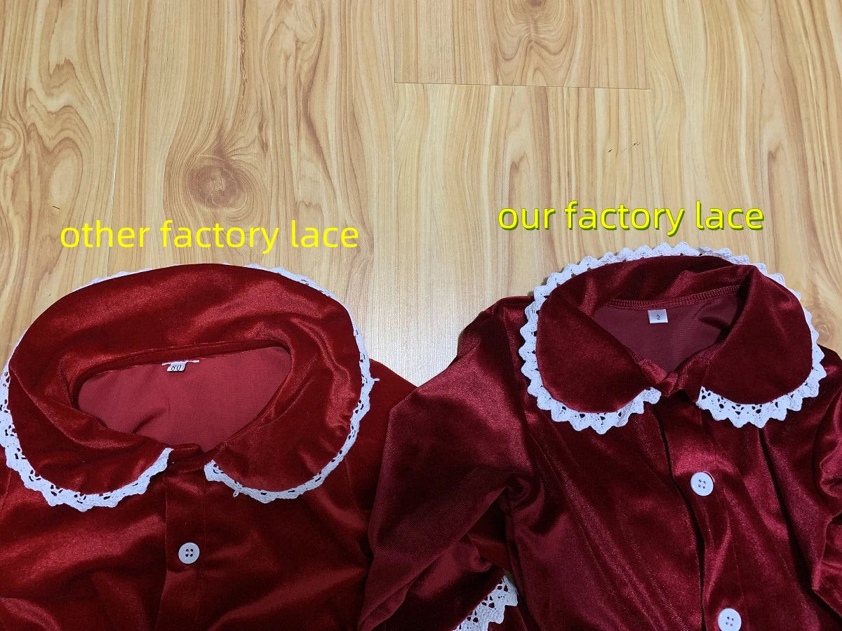 2025 winter family christmas matching outfits loungewear kids girls boys red velvet pyjamas fille cream white pjs set sleepwear